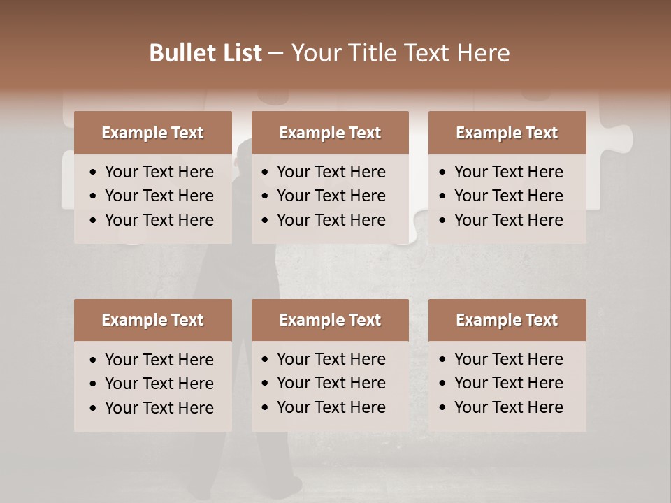 A Man In A Suit Holding A Puzzle Piece PowerPoint Template