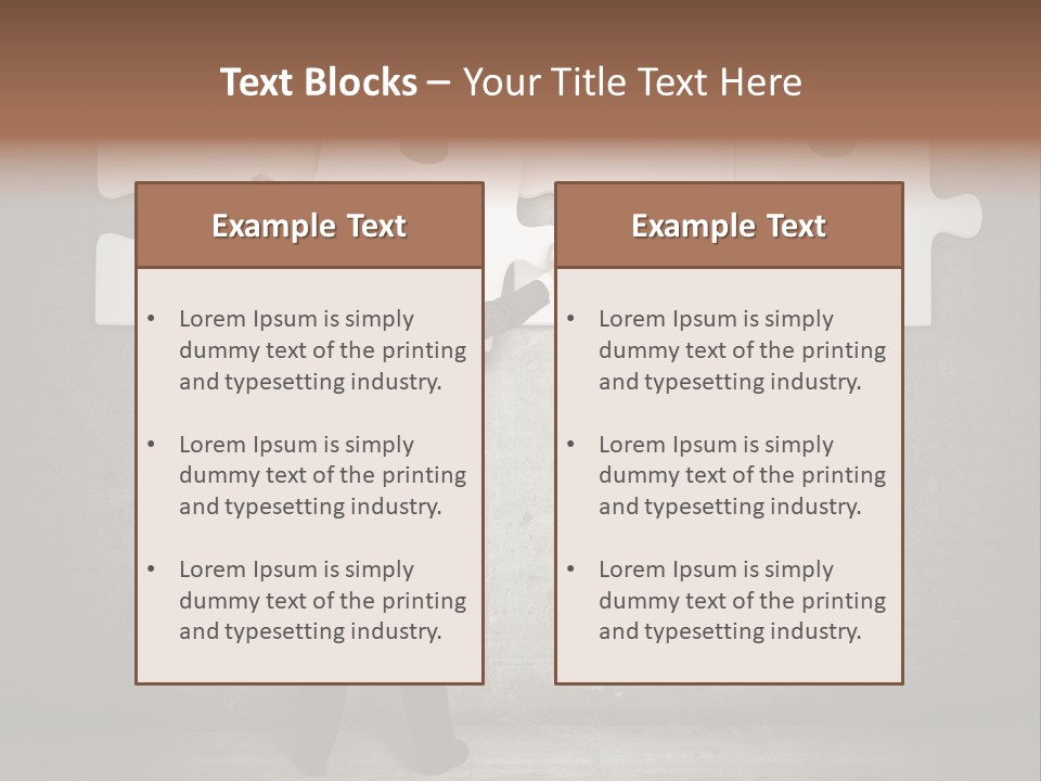A Man In A Suit Holding A Puzzle Piece PowerPoint Template