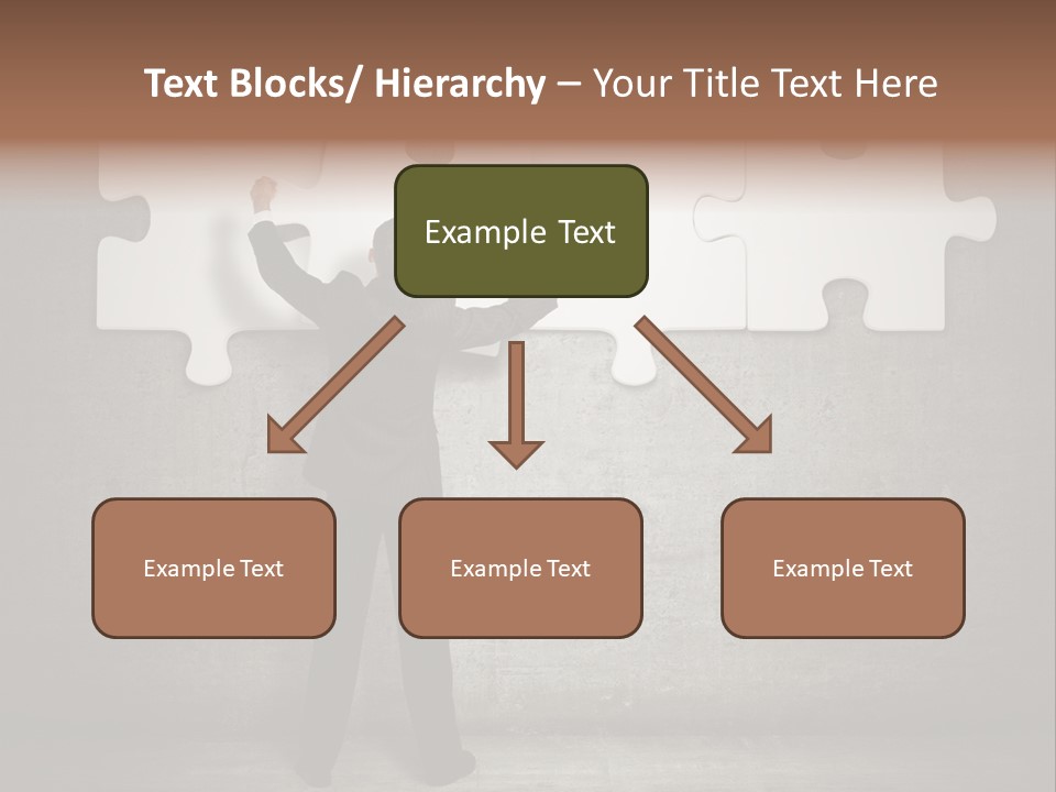 A Man In A Suit Holding A Puzzle Piece PowerPoint Template