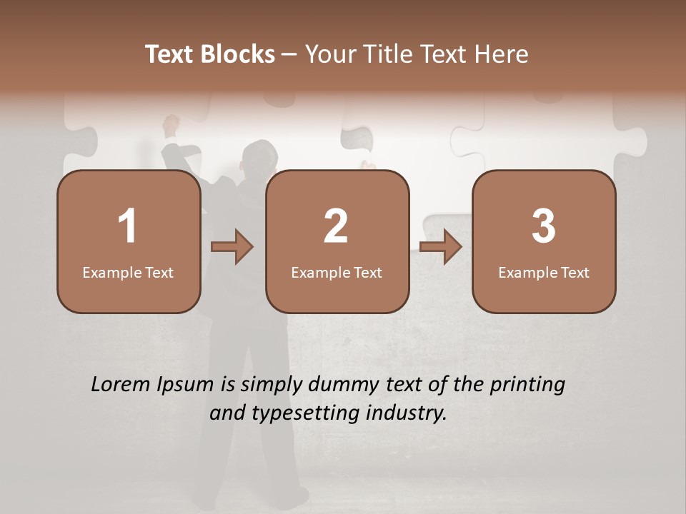 A Man In A Suit Holding A Puzzle Piece PowerPoint Template
