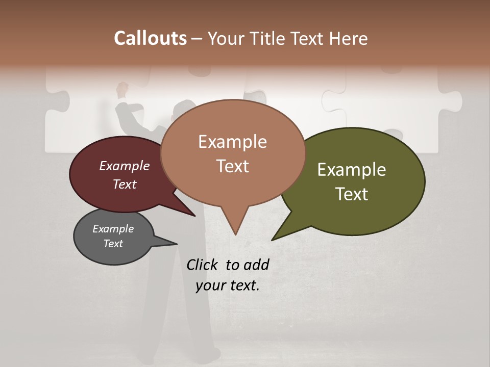 A Man In A Suit Holding A Puzzle Piece PowerPoint Template