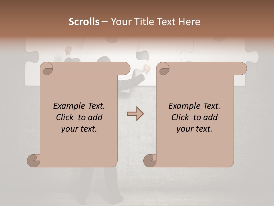 A Man In A Suit Holding A Puzzle Piece PowerPoint Template