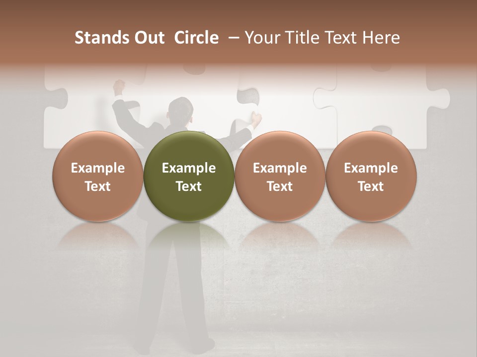 A Man In A Suit Holding A Puzzle Piece PowerPoint Template