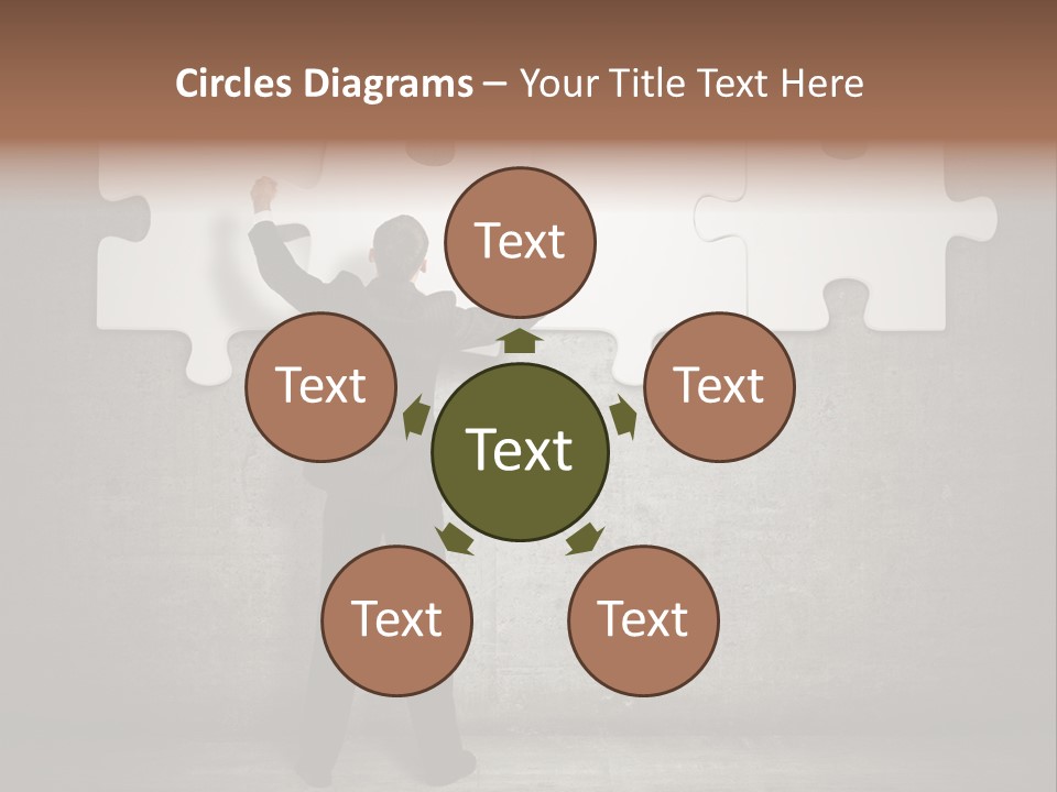 A Man In A Suit Holding A Puzzle Piece PowerPoint Template