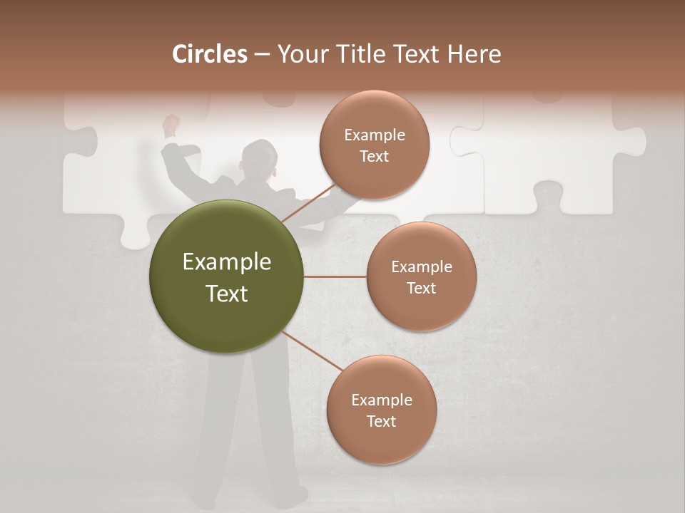 A Man In A Suit Holding A Puzzle Piece PowerPoint Template