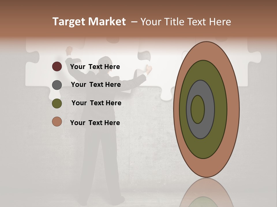 A Man In A Suit Holding A Puzzle Piece PowerPoint Template