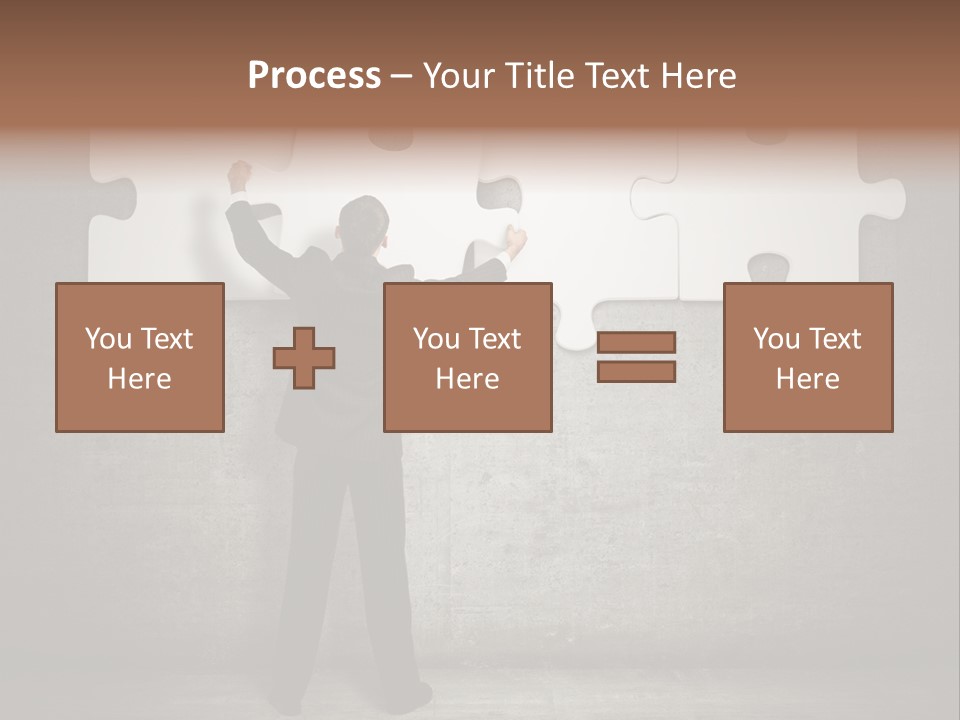 A Man In A Suit Holding A Puzzle Piece PowerPoint Template