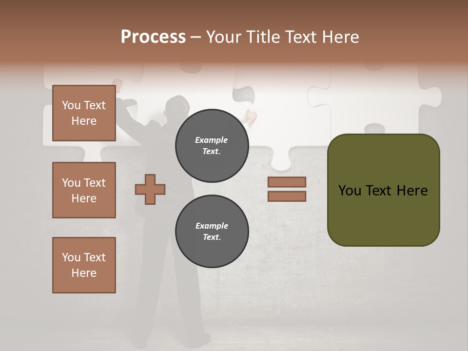 A Man In A Suit Holding A Puzzle Piece PowerPoint Template