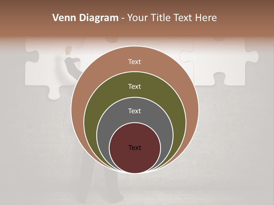 A Man In A Suit Holding A Puzzle Piece PowerPoint Template