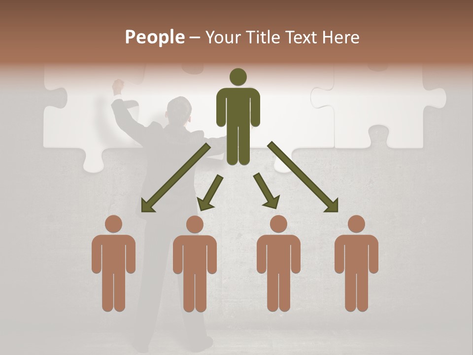 A Man In A Suit Holding A Puzzle Piece PowerPoint Template