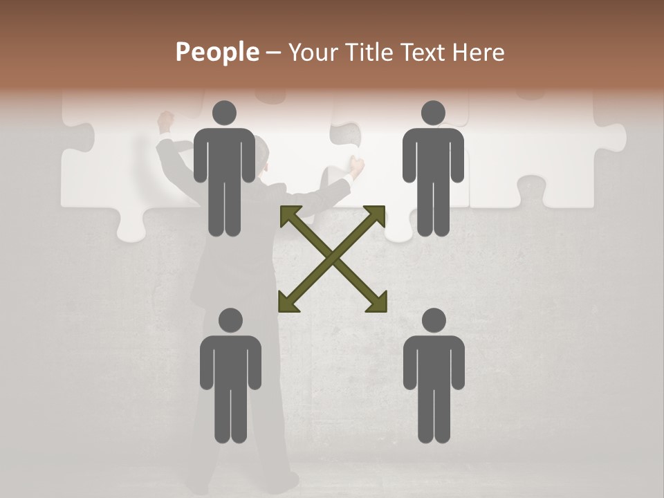 A Man In A Suit Holding A Puzzle Piece PowerPoint Template