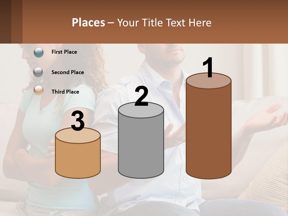 A Man And Woman Sitting On A Couch Talking PowerPoint Template