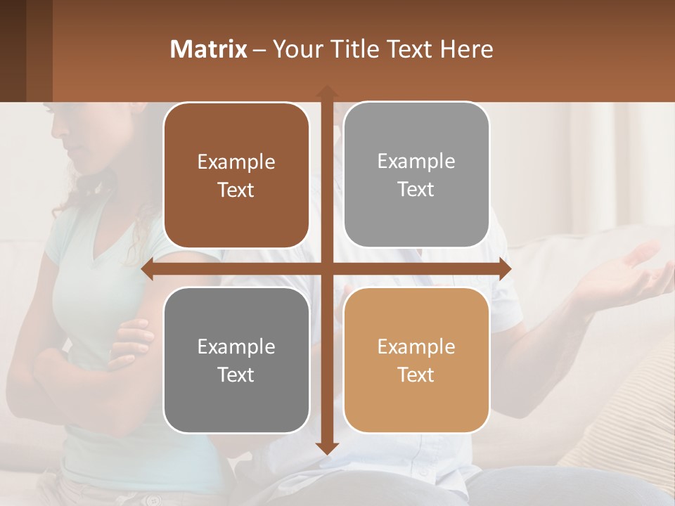 A Man And Woman Sitting On A Couch Talking PowerPoint Template