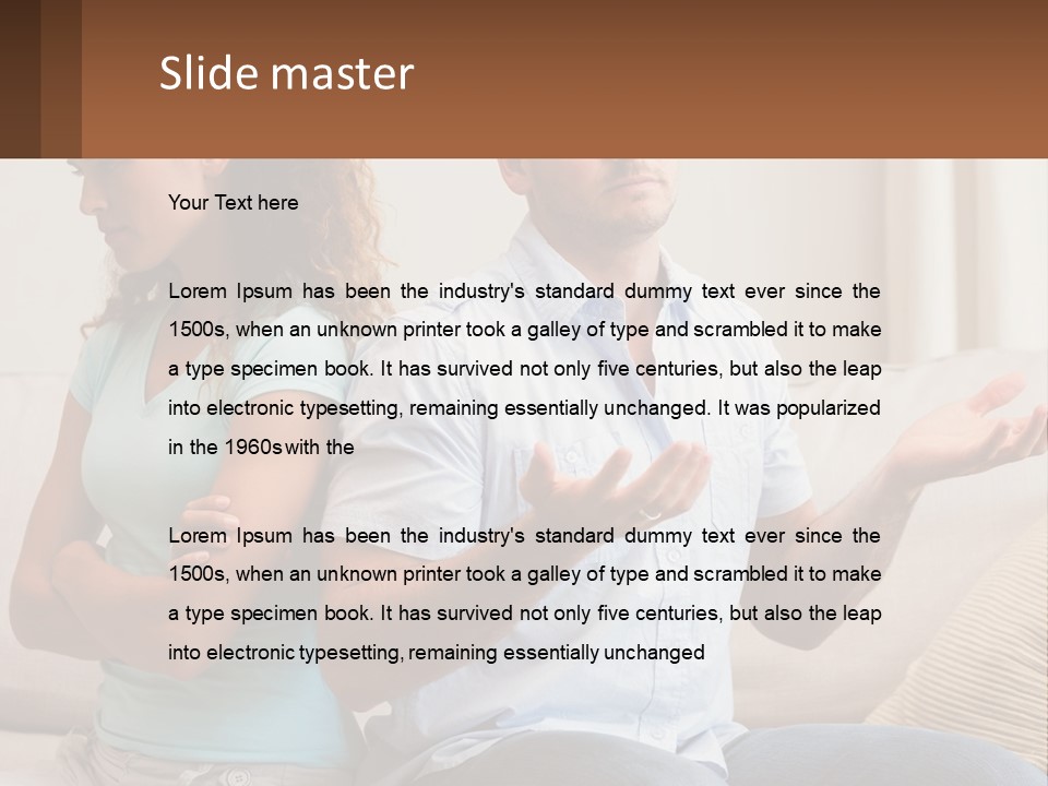 A Man And Woman Sitting On A Couch Talking PowerPoint Template