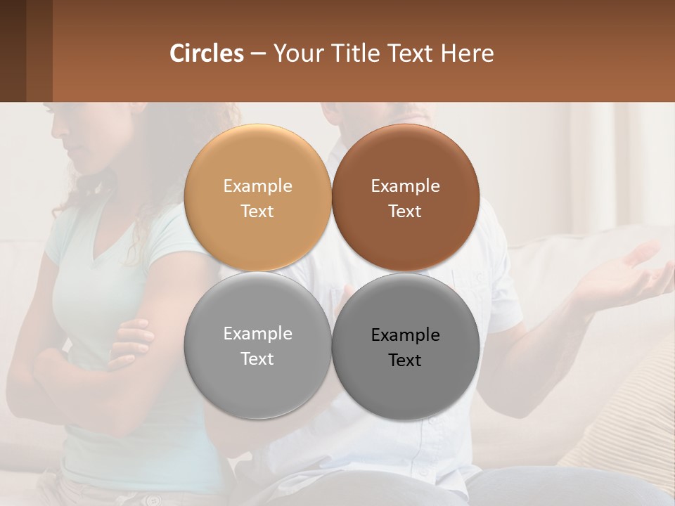 A Man And Woman Sitting On A Couch Talking PowerPoint Template