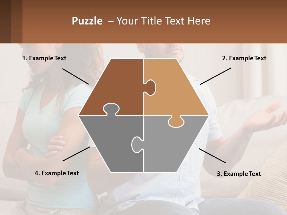 A Man And Woman Sitting On A Couch Talking PowerPoint Template