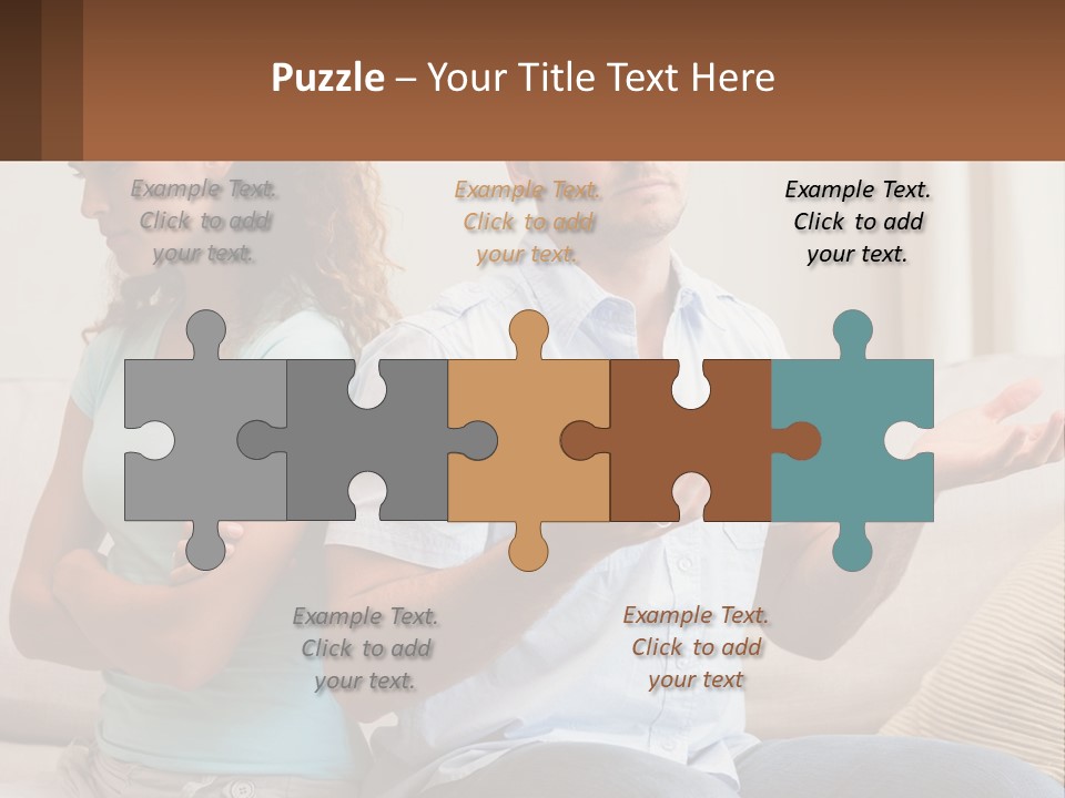 A Man And Woman Sitting On A Couch Talking PowerPoint Template