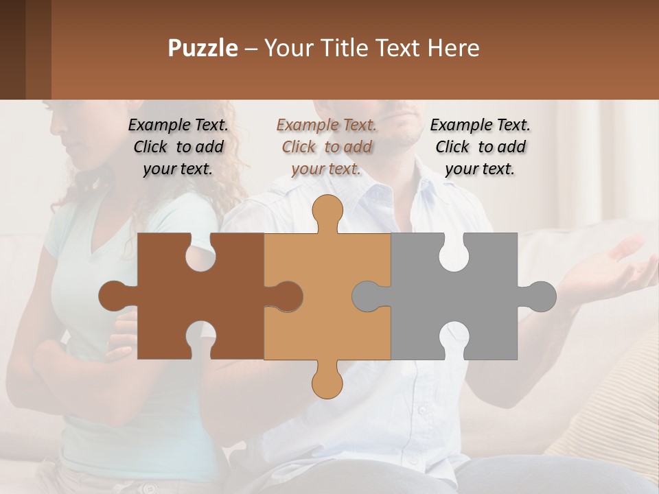 A Man And Woman Sitting On A Couch Talking PowerPoint Template