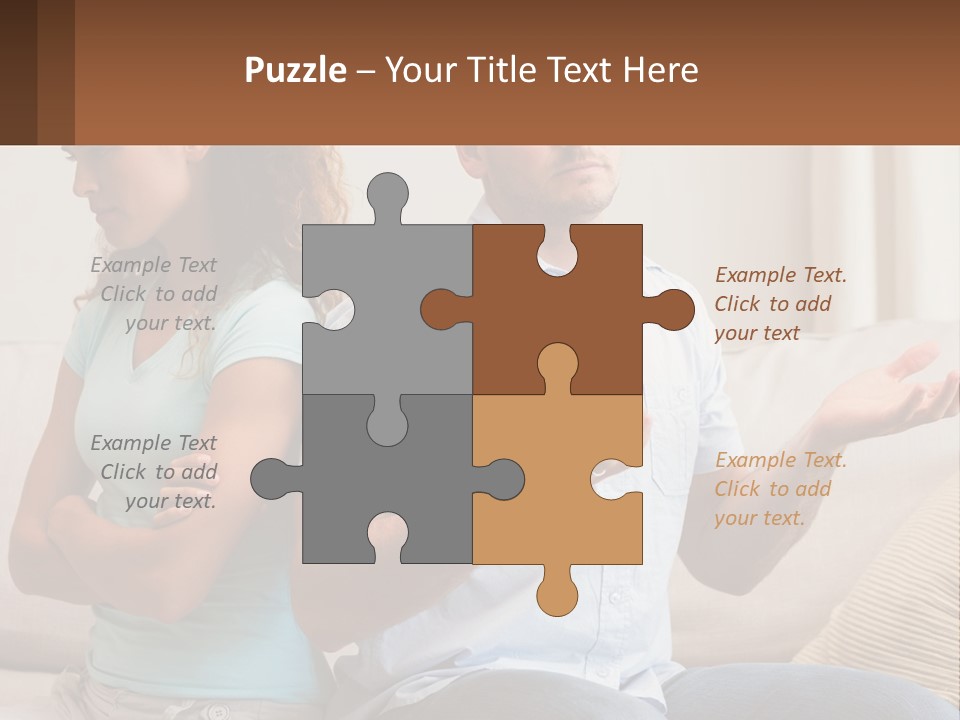 A Man And Woman Sitting On A Couch Talking PowerPoint Template