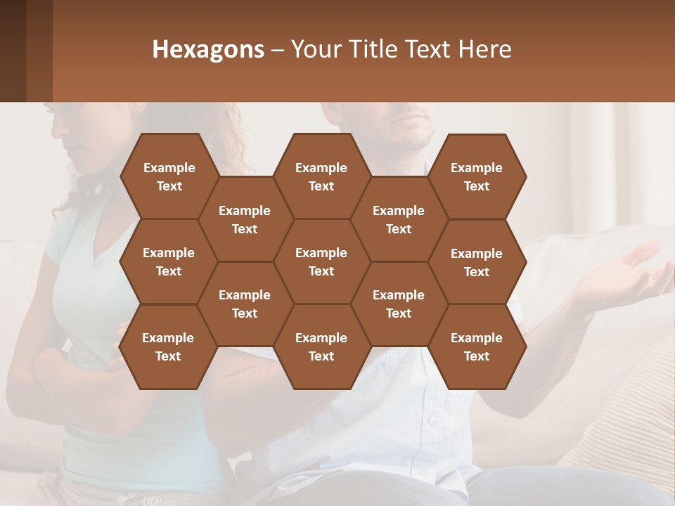 A Man And Woman Sitting On A Couch Talking PowerPoint Template