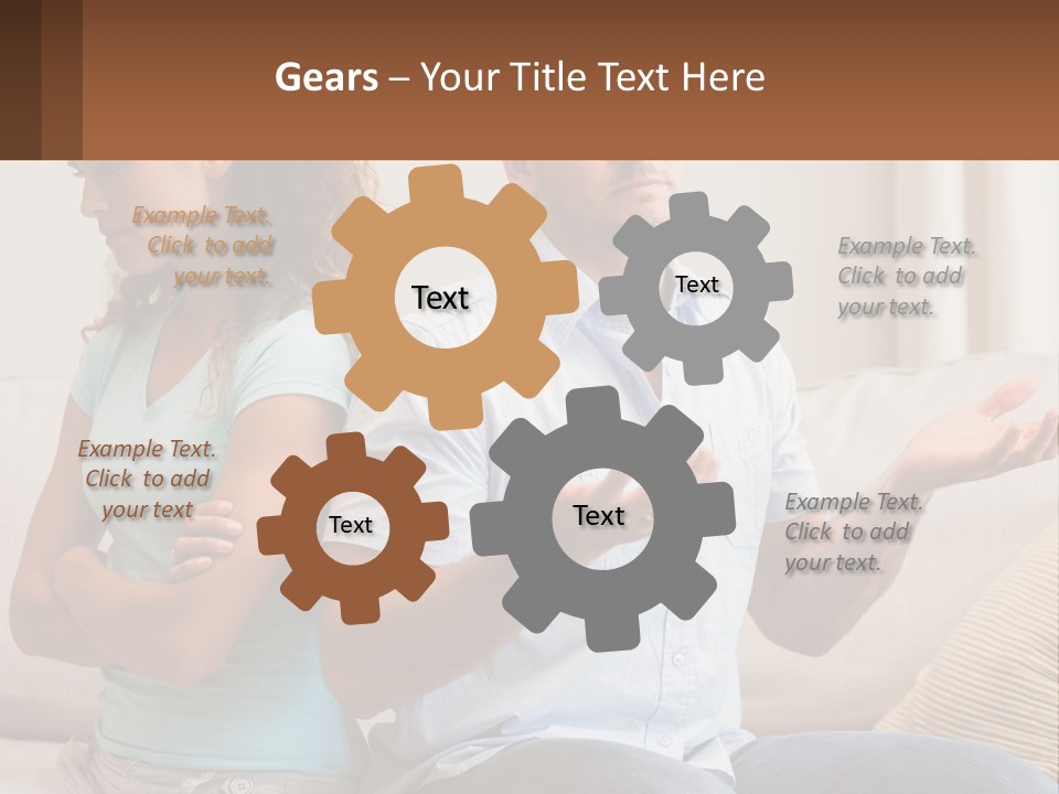 A Man And Woman Sitting On A Couch Talking PowerPoint Template