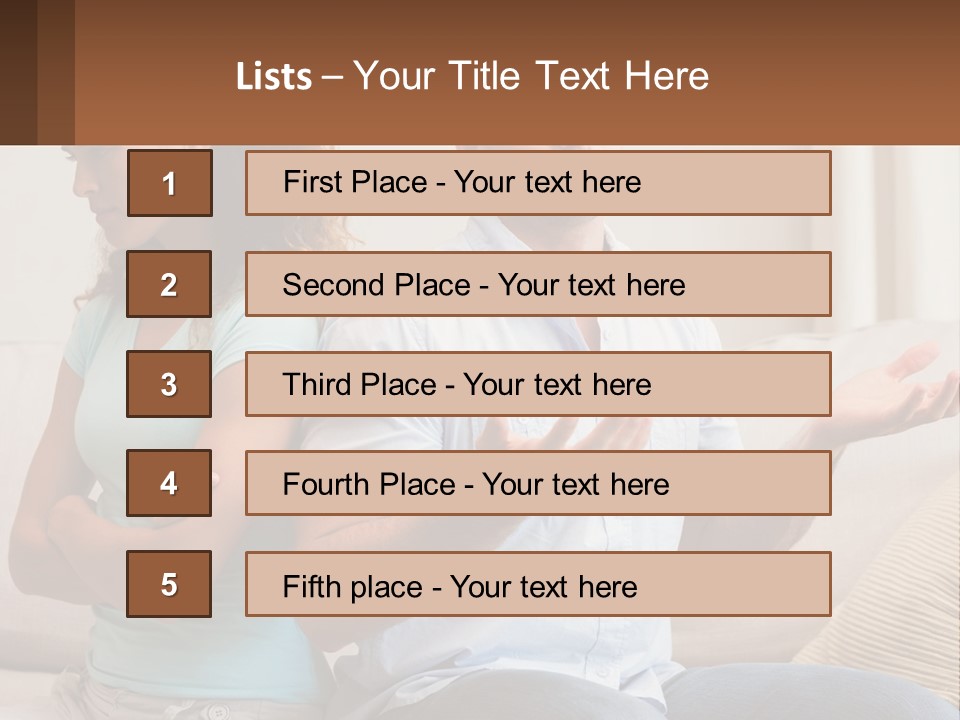 A Man And Woman Sitting On A Couch Talking PowerPoint Template