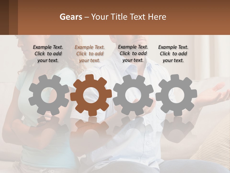 A Man And Woman Sitting On A Couch Talking PowerPoint Template