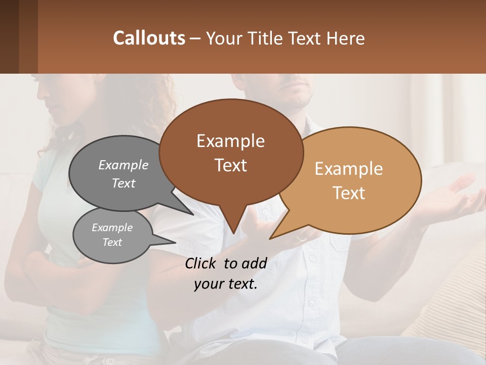 A Man And Woman Sitting On A Couch Talking PowerPoint Template