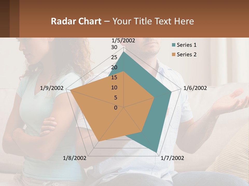 A Man And Woman Sitting On A Couch Talking PowerPoint Template