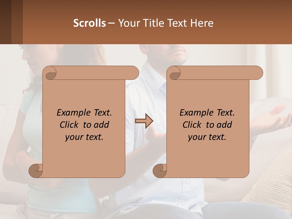 A Man And Woman Sitting On A Couch Talking PowerPoint Template