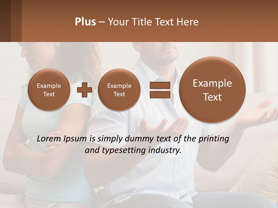 A Man And Woman Sitting On A Couch Talking PowerPoint Template