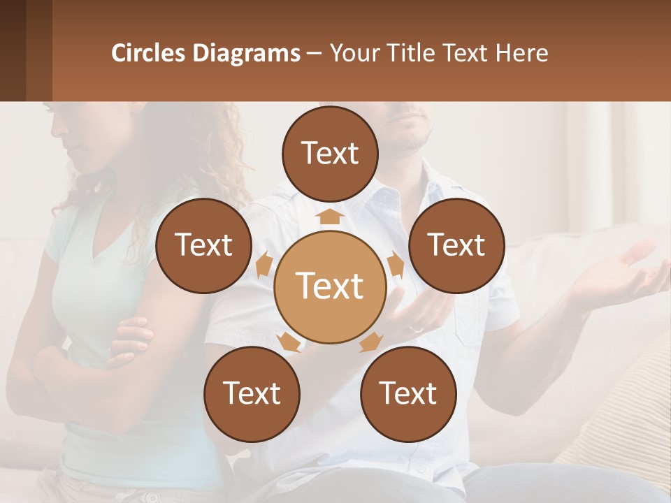 A Man And Woman Sitting On A Couch Talking PowerPoint Template