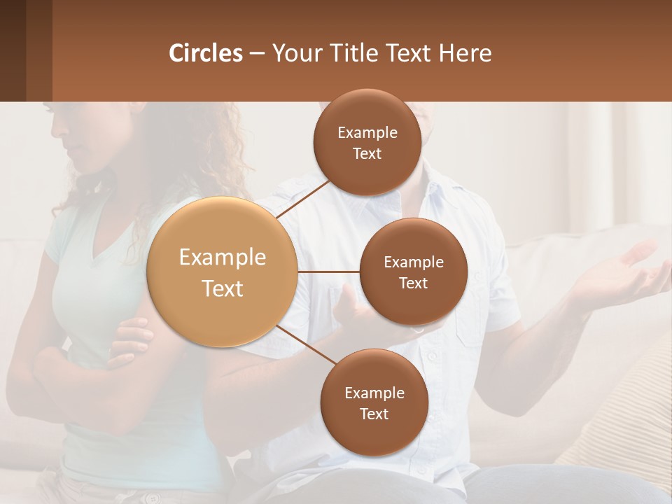 A Man And Woman Sitting On A Couch Talking PowerPoint Template