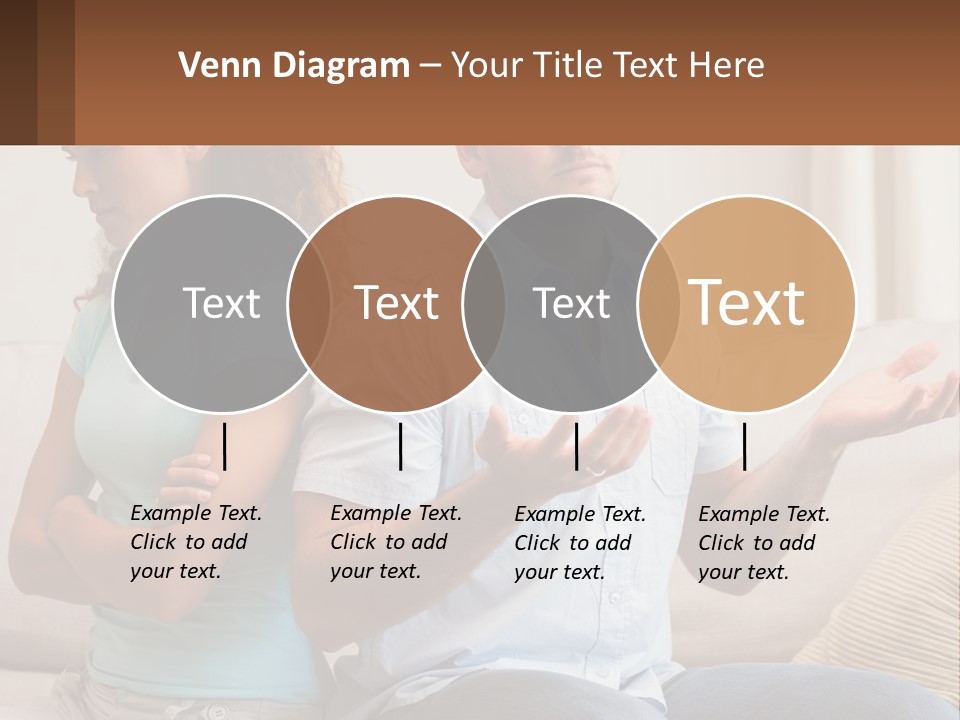 A Man And Woman Sitting On A Couch Talking PowerPoint Template