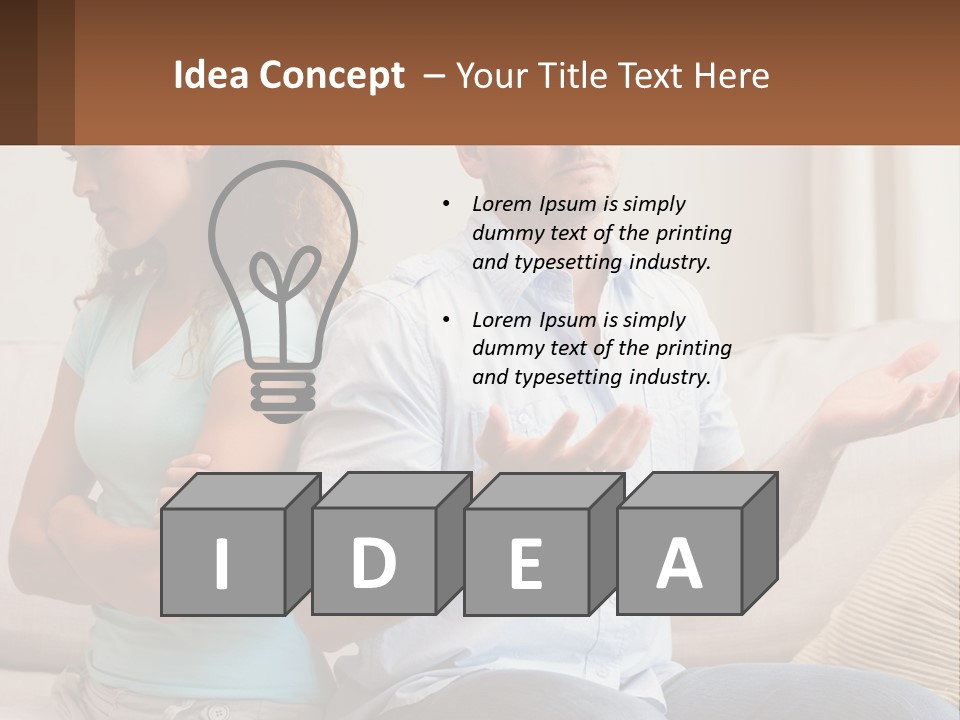 A Man And Woman Sitting On A Couch Talking PowerPoint Template