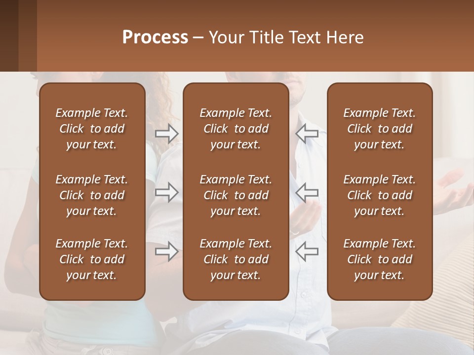 A Man And Woman Sitting On A Couch Talking PowerPoint Template