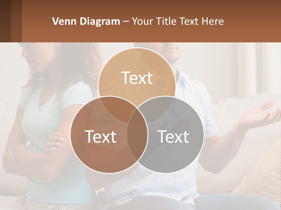 A Man And Woman Sitting On A Couch Talking PowerPoint Template