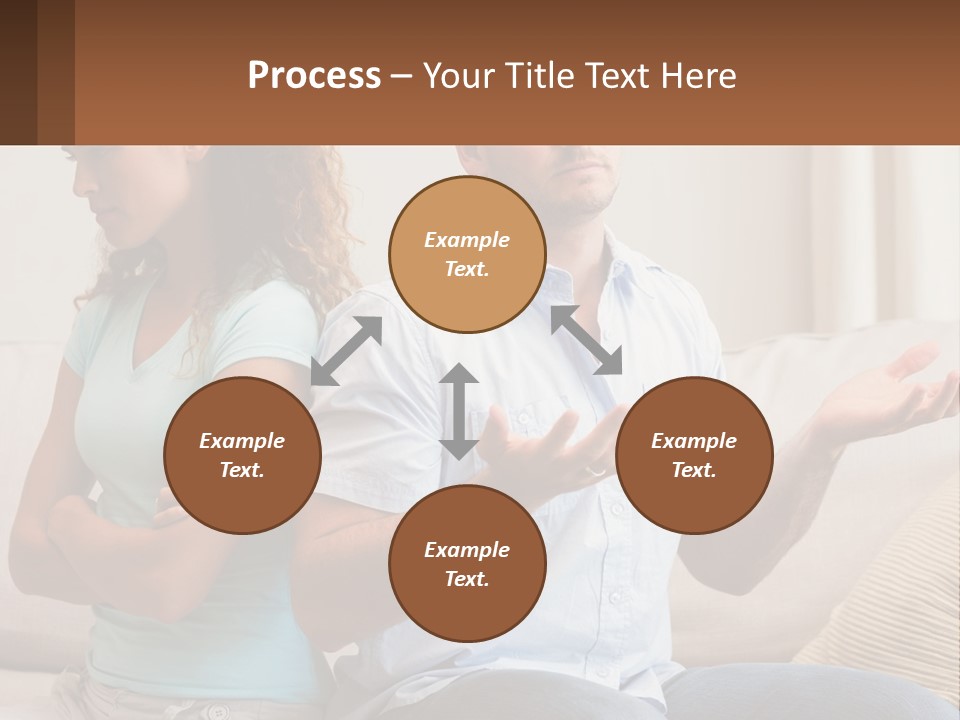 A Man And Woman Sitting On A Couch Talking PowerPoint Template