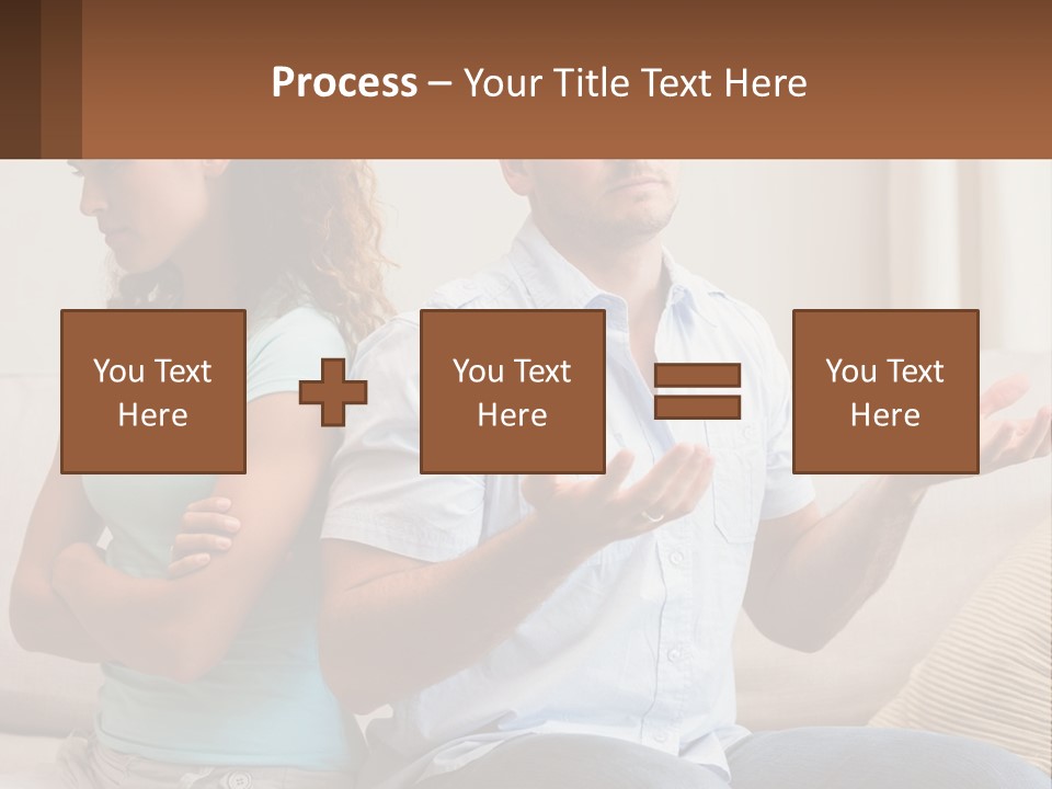 A Man And Woman Sitting On A Couch Talking PowerPoint Template