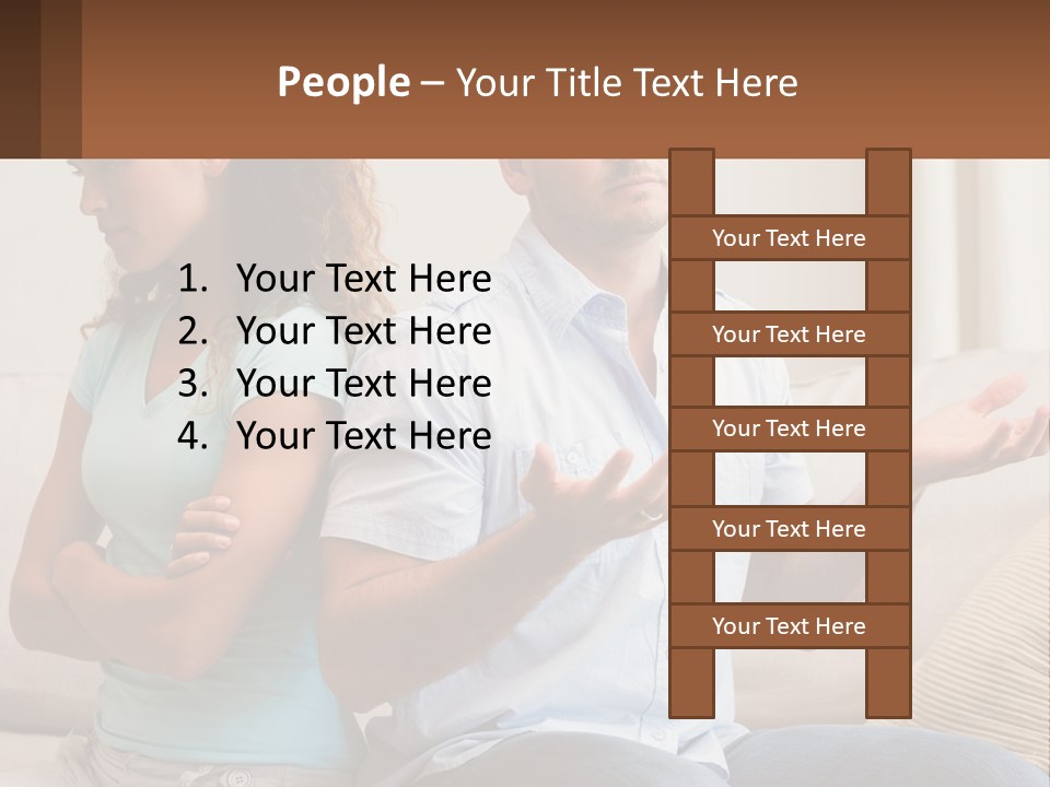 A Man And Woman Sitting On A Couch Talking PowerPoint Template