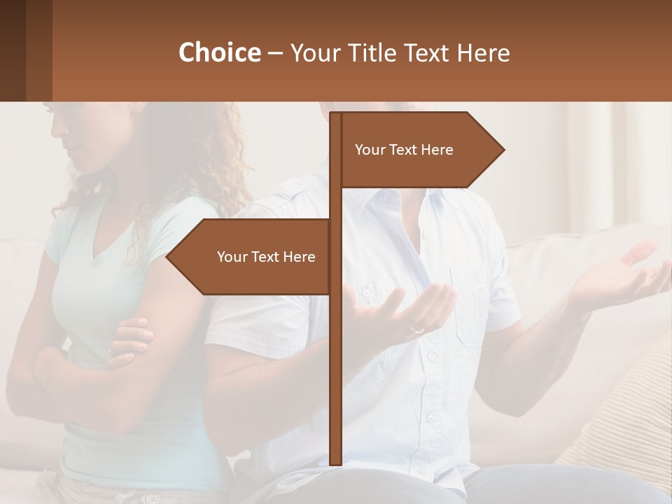 A Man And Woman Sitting On A Couch Talking PowerPoint Template