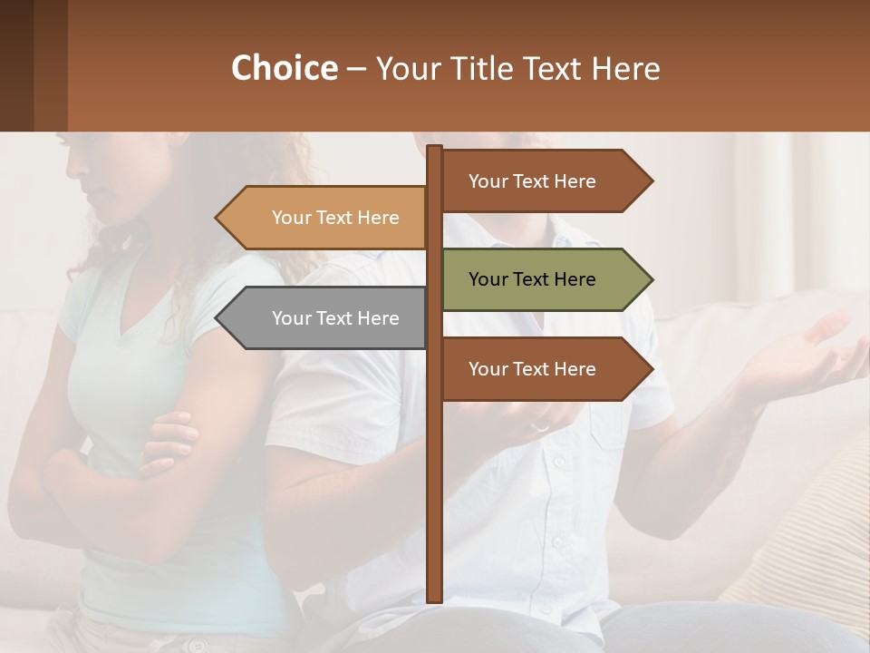 A Man And Woman Sitting On A Couch Talking PowerPoint Template