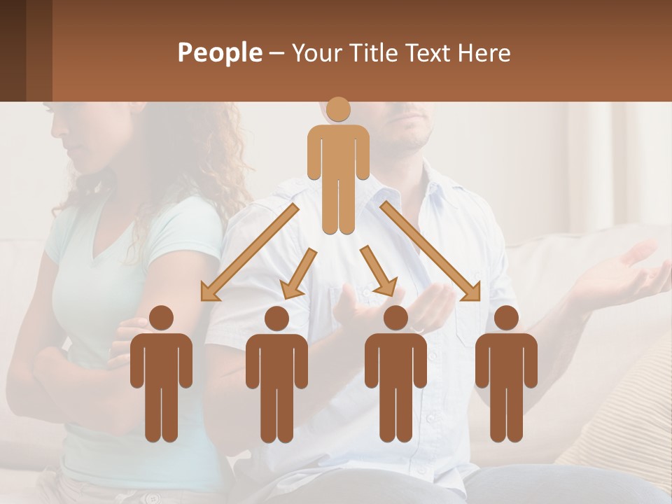 A Man And Woman Sitting On A Couch Talking PowerPoint Template