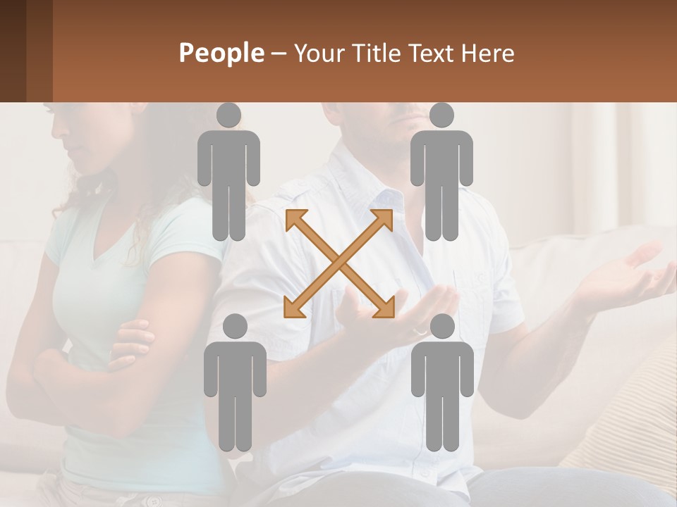 A Man And Woman Sitting On A Couch Talking PowerPoint Template