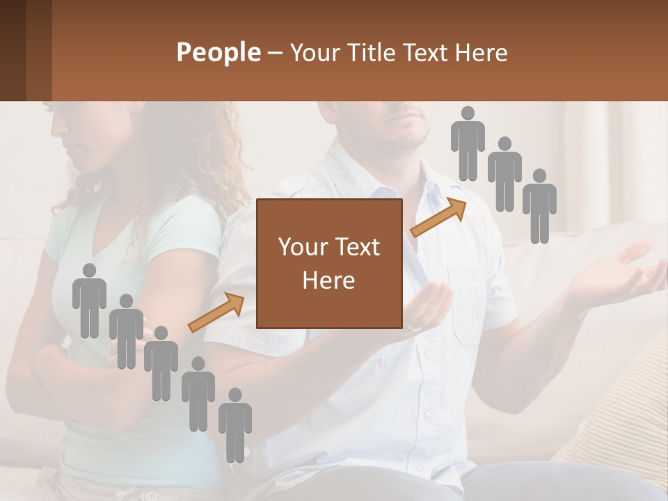 A Man And Woman Sitting On A Couch Talking PowerPoint Template