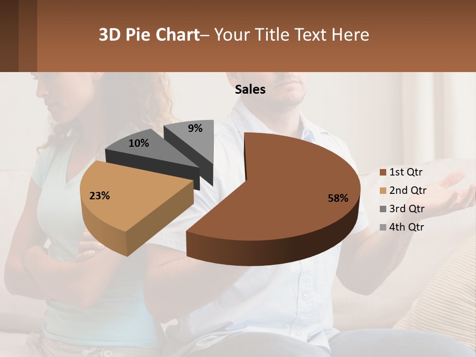 A Man And Woman Sitting On A Couch Talking PowerPoint Template