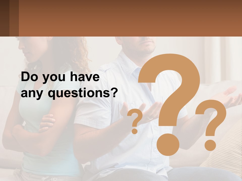 A Man And Woman Sitting On A Couch Talking PowerPoint Template