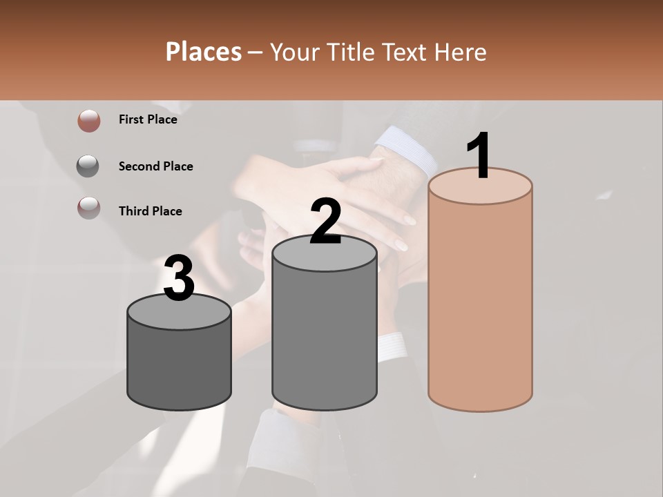 A Group Of Business People Stacking Their Hands Together PowerPoint Template