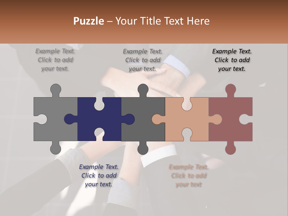 A Group Of Business People Stacking Their Hands Together PowerPoint Template