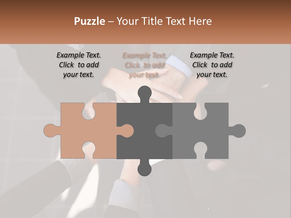 A Group Of Business People Stacking Their Hands Together PowerPoint Template